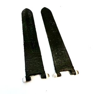 CARTIER PASHA 17/16mm Black Leather Watch Band Strap with 18K WG Lugs Pieces